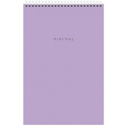 Блокнот БОЛЬШОЙ ФОРМАТ А4 198х297 мм, 80 л., гребень, подложка, клетка, BRAUBERG "Minimal Pastel", 116425