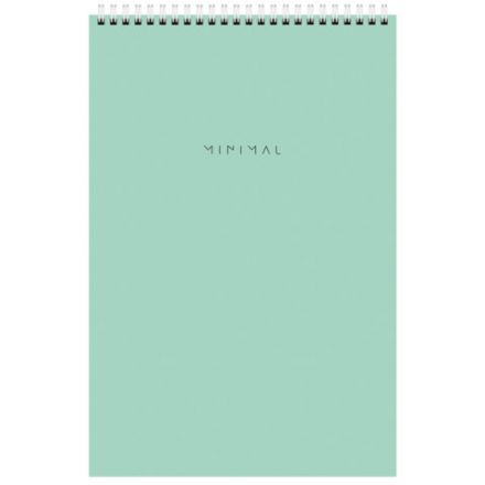 Блокнот БОЛЬШОЙ ФОРМАТ А4 198х297 мм, 80 л., гребень, подложка, клетка, BRAUBERG "Minimal Pastel", 116425