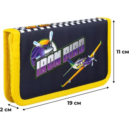 Пенал Комус класс Iron Bird , 1 секц., 190x110x20мм, ткань Пенал Комус класс Iron Bird , 1 секц., 190x110x20мм, ткань