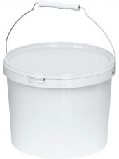 ВЕДРО КРУГЛОЕ 11,3л В6L с белой крышкой и металлической ручкой, цвет белый