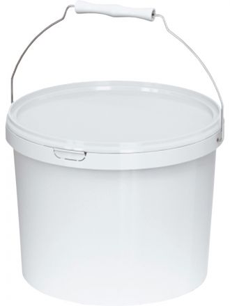 ВЕДРО КРУГЛОЕ 11,3л В6L с белой крышкой и металлической ручкой, цвет белый