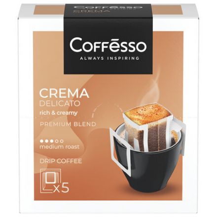 Кофе в дрип-пакетах COFFESSO "Crema Delicato" 5 порций по 9 г, 102312