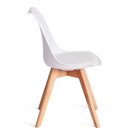 Стул Tetchair TULIP (mod. 73-1) дерево/пластик/экокожа, 47,5x55x80 см, Белый (White)