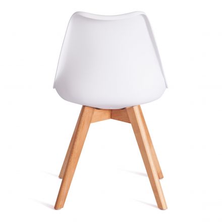 Стул Tetchair TULIP (mod. 73-1) дерево/пластик/экокожа, 47,5x55x80 см, Белый (White)