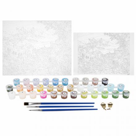 Картина по номерам 40x50 см, ОСТРОВ СОКРОВИЩ "Город у моря", на подрамнике, акрил, кисти, 663271