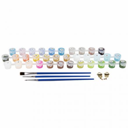 Картина по номерам 40x50 см, ОСТРОВ СОКРОВИЩ "Город у моря", на подрамнике, акрил, кисти, 663271