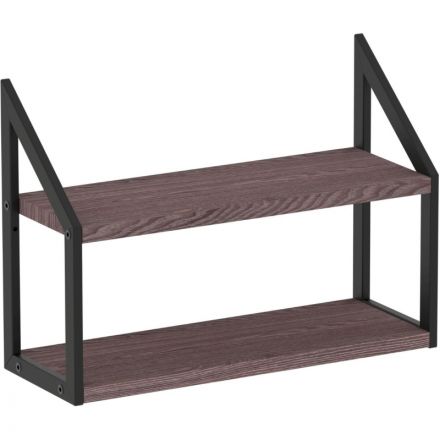 Полка TI_настен/настоль Комус Онега-8 150х450 мет чер/ЛДСП ясень анкор тем