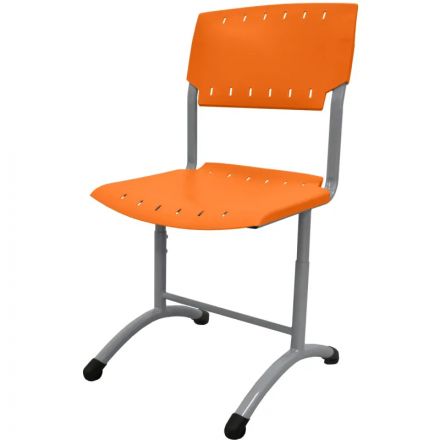 Стул ученический GL_SIGMA,рег 4-6гр.роста, RAL7004, пласт.RAL2003 оранжевый