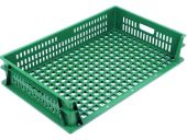 Ящик 740х465х145 перфорированный, 3-х бортный  зелёный