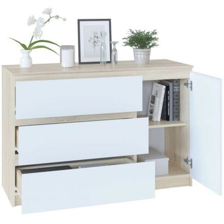 Комод Сокол Т-3р  Дуб сонома/белый