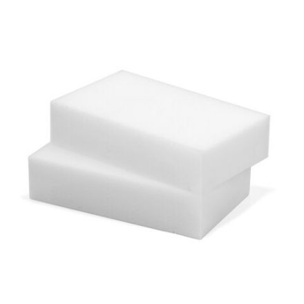 Губка-ластик МЕЛАМИНОВАЯ для удаления пятен, для чистки кухни, уборки, обуви, 10,5х6х2,5 см, КОМПЛЕКТ 2 шт., колорбокс, BRAUBERG, 606892