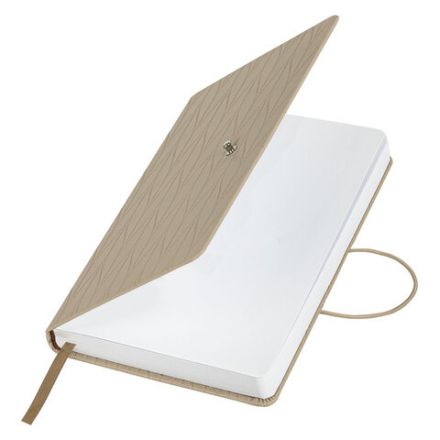 Ежедневник недатированный А5 138х213 мм, BRAUBERG "Braided", под кожу, гвоздик 160 л., бежевый, 116598