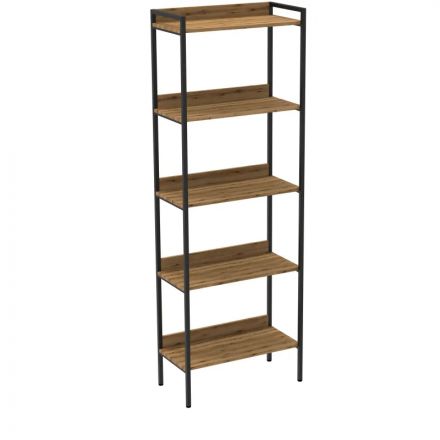 Стеллаж TI_Комус Онега-10, 5 полок, рег опоры, 675х1950мм, дуб вотан