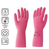 Перчатки латексные КЩС, сверхпрочные, плотные, хлопковое напыление, размер 8,5-9, L (большой), красные, HQ Profiline, 73585