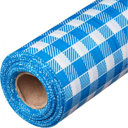 Скатерть одноразовая Luscan, 120х200см 6шт/рулон, синяя клетка Скатерть одноразовая Luscan, 120х200см 6шт/рулон, синяя клетка