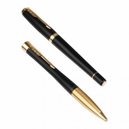 Набор PARKER "Urban Black GT": шариковая ручка синяя и перьевая ручка синяя, 2093381 Набор PARKER "Urban Black GT": шариковая ручка синяя и перьевая ручка синяя, 2093381