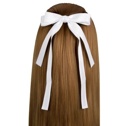 Заколка для волос зажим с бантиком, с длинными хвостиками, белый, MONTE VITA (МОНТЕ ВИТА), 457113