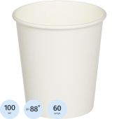 Стакан одноразовый Формация бумажный белый 100 мл 60 штук в упаковке