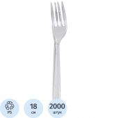 Вилка одноразовая прозрачная, 18 см, ПС 2000шт./кор