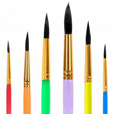 Кисти БЕЛКА набор 6 шт. (круглые № 1, 2, 3, 4, 5, 6), блистер, ЮНЛАНДИЯ, 201082