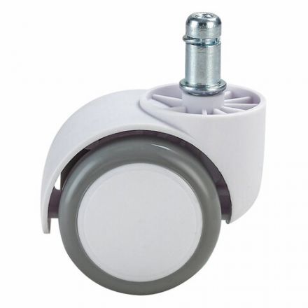 Колеса (ролики) BRABIX для кресла, прорезиненные, КОМПЛЕКТ 5 шт., шток d 11 мм, белые, в коробе, 533085