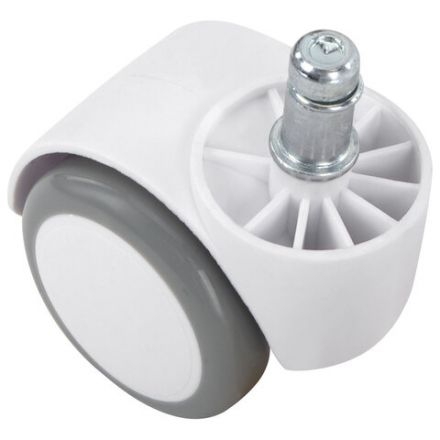 Колеса (ролики) BRABIX для кресла, прорезиненные, КОМПЛЕКТ 5 шт., шток d 11 мм, белые, в коробе, 533085