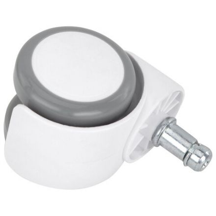 Колеса (ролики) BRABIX для кресла, прорезиненные, КОМПЛЕКТ 5 шт., шток d 11 мм, белые, в коробе, 533085