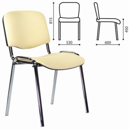 Стул STAFF "Iso Lite CF-008", хром, кожзам бежевый (Z-21), 532568 Стул STAFF "Iso Lite CF-008", хром, кожзам бежевый (Z-21), 532568
