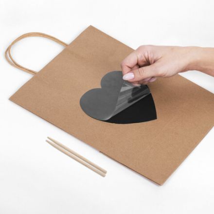 Пакет подарочный КОМПЛЕКТ 7 шт., 26x13x32 см, скретч-слой + стилус, "Heart on Kraft", ЗОЛОТАЯ СКАЗКА, 591971