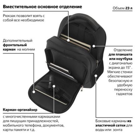 Рюкзак BRAUBERG FUNCTIONAL с отделением для ноутбука, 2 отделения, нагрудный ремешок, "Impulse", 46х16х32 см, 229875