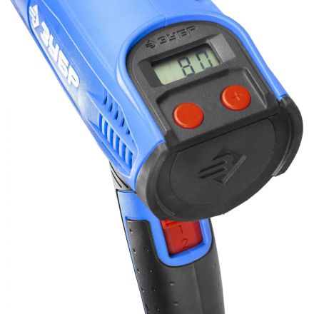 Фен технический  ЗУБР ФТ-П2000 М2Д, керамический, ЖК-дисплей, 2000Вт