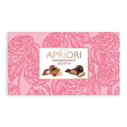 Конфеты из натурального шоколада с орехом APRIORI ассорти 3 вкуса, 200 г, 41594