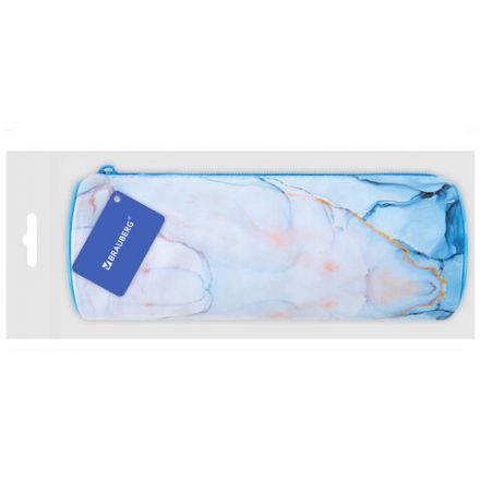 Пенал-тубус BRAUBERG, с эффектом Soft Touch, мягкий, "Blue marble", 22х8 см, 271570 Пенал-тубус BRAUBERG, с эффектом Soft Touch, мягкий, "Blue marble", 22х8 см, 271570