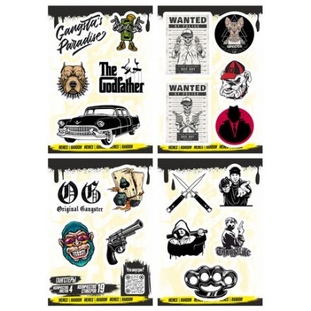 Наклейки виниловые, 21-26 шт., 4 листа, А6, "МЕМЫ", АССОРТИ, NALEPKING