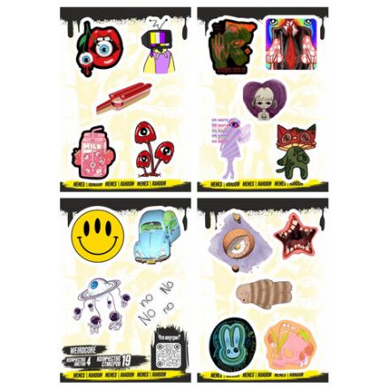 Наклейки виниловые, 21-26 шт., 4 листа, А6, "МЕМЫ", АССОРТИ, NALEPKING