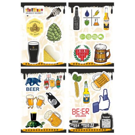 Наклейки виниловые, 21-26 шт., 4 листа, А6, "МЕМЫ", АССОРТИ, NALEPKING