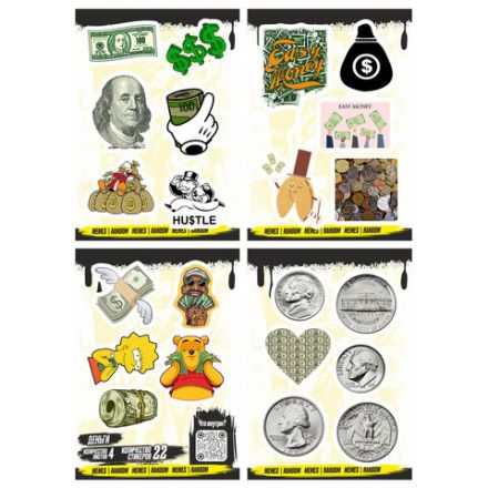 Наклейки виниловые, 21-26 шт., 4 листа, А6, "МЕМЫ", АССОРТИ, NALEPKING