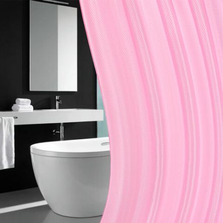 Шторка для ванной ПОЛИЭСТЕР, 180х180 см, кольца в комплекте, РОЗОВЫЙ БРИЛЛИАНТ, PRIMILA (ПРИМИЛА), 700092