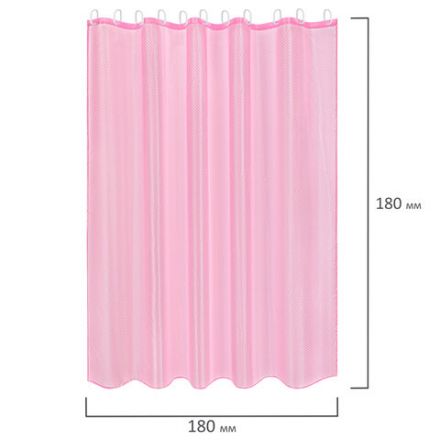 Шторка для ванной ПОЛИЭСТЕР, 180х180 см, кольца в комплекте, РОЗОВЫЙ БРИЛЛИАНТ, PRIMILA (ПРИМИЛА), 700092