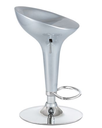 Набор 2 шт Стул барный DOBRIN BOMBA, серебряный металлик