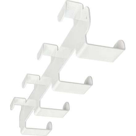 Вешалка настенная РЭ_ H1141W навесная, прямой гиб, 4 крючка, белый (611036)