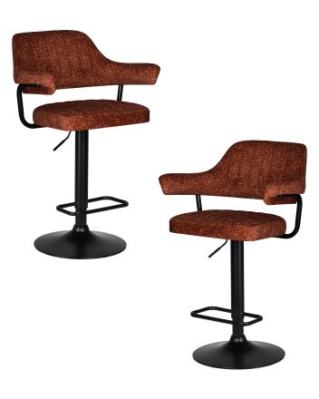 Набор 2 шт Стул барный DOBRIN CHARLY BLACK, терракотовый твид (LEO56)