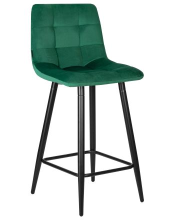 Набор 2 шт Стул полубарный DOBRIN OLIVIA, черные матовые ножки, зелёный велюр (108-64) Набор 2 шт Стул полубарный DOBRIN OLIVIA, черные матовые ножки, зелёный велюр (108-64)