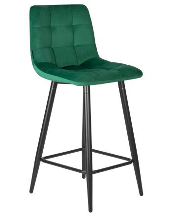 Набор 2 шт Стул полубарный DOBRIN OLIVIA, черные матовые ножки, зелёный велюр (108-64) Набор 2 шт Стул полубарный DOBRIN OLIVIA, черные матовые ножки, зелёный велюр (108-64)