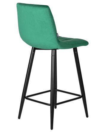 Набор 2 шт Стул полубарный DOBRIN OLIVIA, черные матовые ножки, зелёный велюр (108-64) Набор 2 шт Стул полубарный DOBRIN OLIVIA, черные матовые ножки, зелёный велюр (108-64)