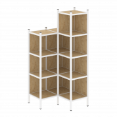 Loft Угловой внутренний стеллаж наборный VR.L-38 Тиквуд светлый/Белый металл 862*862*1869