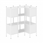 Loft Угловой внутренний стеллаж наборный VR.L-29 Белый бриллиант/Белый металл 1278*862*1458