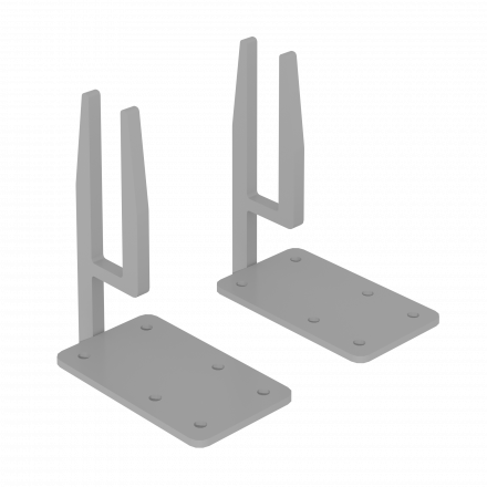 Комплект усиленных кронштейнов для экрана (экран-18мм, столешница-22мм) KEU-22 Серый металл