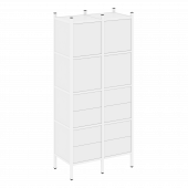 Loft Прямой стеллаж наборный VR.L-04 Белый бриллиант/Белый металл 862*446*1869 Loft Прямой стеллаж наборный VR.L-04 Белый бриллиант/Белый металл 862*446*1869