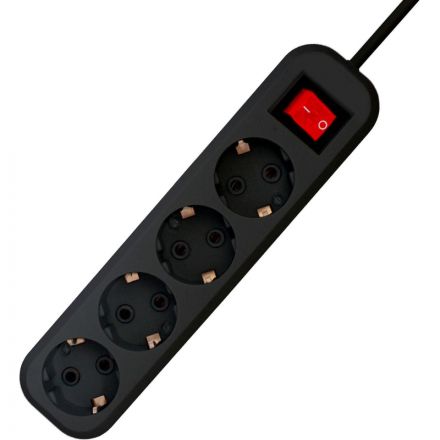 Сетевой фильтр Progix SF4PB10 4р/10м черный, 3х0,75мм, 10А/2000Вт